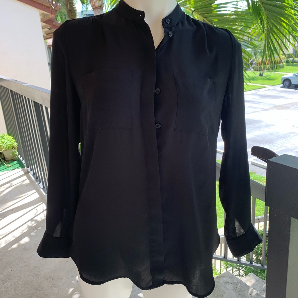 INC Black long sleeve relaxed Blouse in size 4